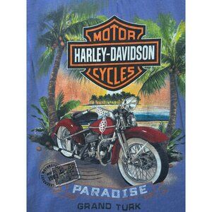 Harley-Davidson H-D HD SS Tee Blue Island Motorcycle T-Shirt Paradise Grand Turk